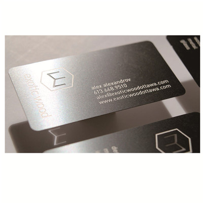 stainless steel debossed etch business card