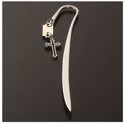 zinc alloy plated silver metal bookmark