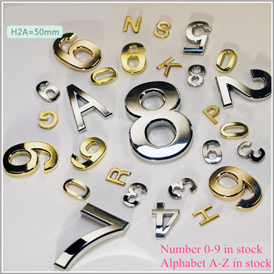 50mm curved 3D ABS numbers alphabets