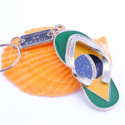 metal brazil flip flop shoe keychain pendant