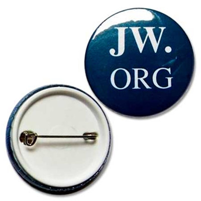 customized JW ORG tin button badges