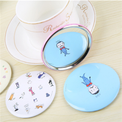 promotional gifts tin pocket mirror with papar bag