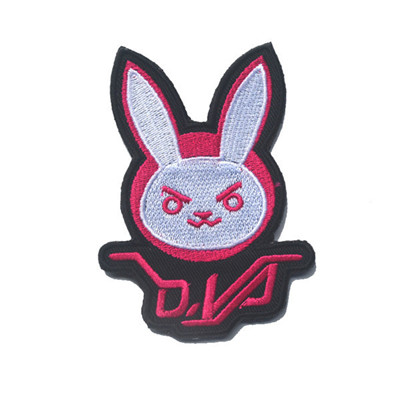 rabbit embroidery patch with iron on backing