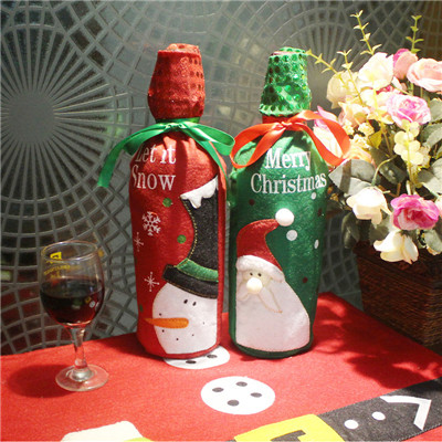 christmas decoration red wine bag with paillette