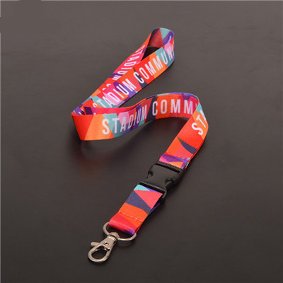 colorful offset print polyester lanyard with hooks