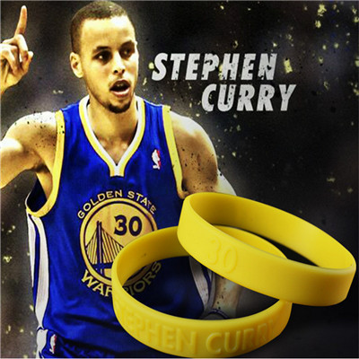 no MOQ NBA star embossed with color silicone bracelet